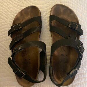 Birkenstock Birkis Ellice Triple Strap Slingback Leather Sandals Size 39